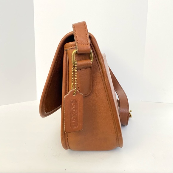 Vintage Coach City Bag British Tan Leather Shoulder Bag #9790 Made in USA 1996 - Picture 5 of 17